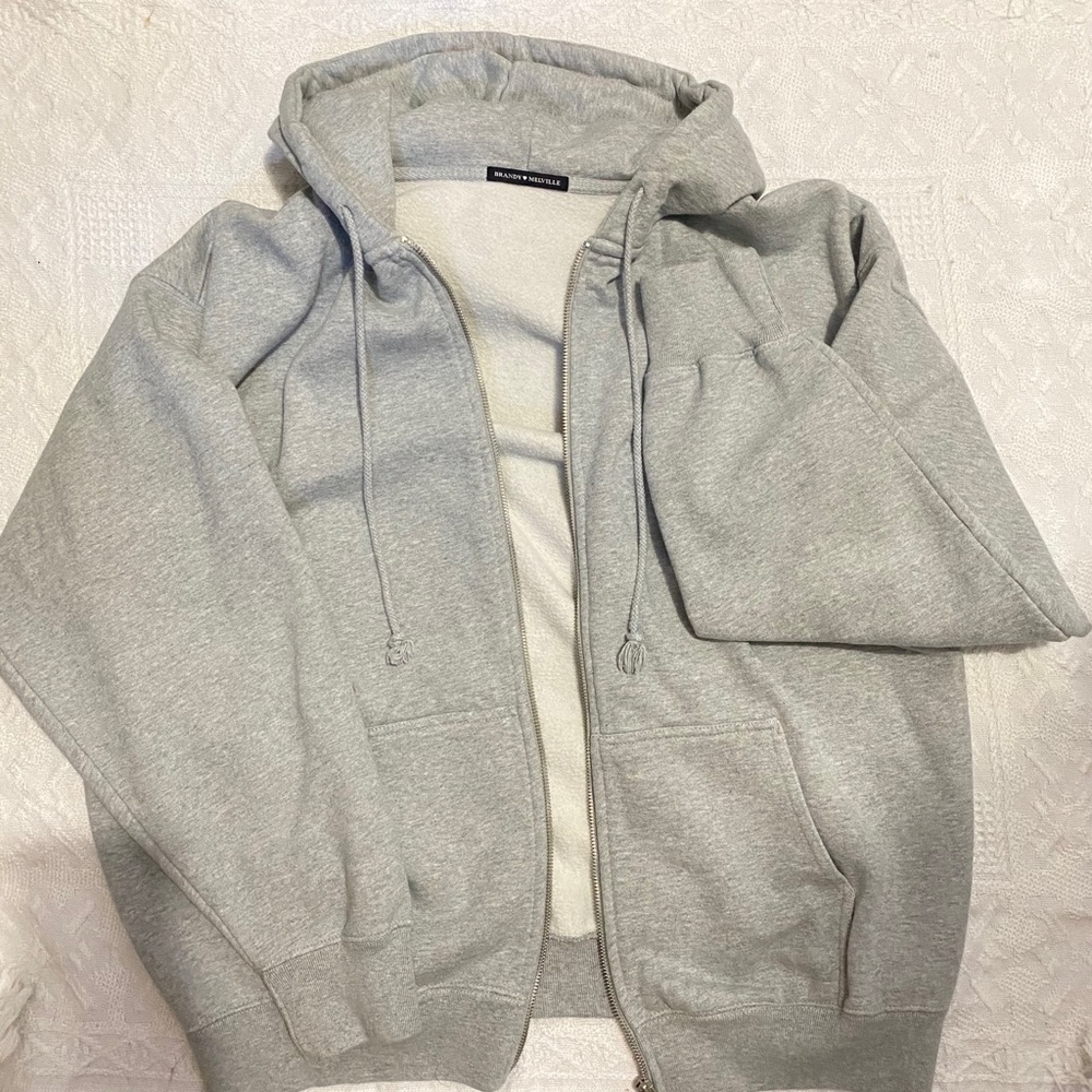 brandy melville light heather gray christy hoodie